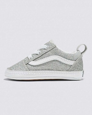 Kids' Vans Infant Old Skool Crib Glitter Shoes Silver | USA MRS-603849