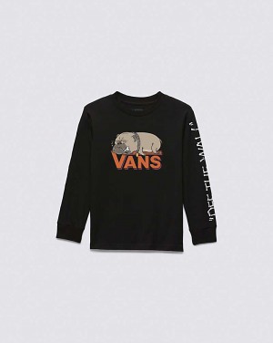 Kids' Vans Little Kids Chillax Long Sleeve T-Shirt Black | USA JLG-913756