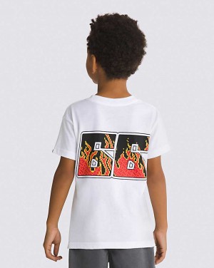 Kids' Vans Little Kids Digi Flame T-Shirt White | USA TGK-685104