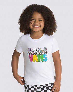 Kids' Vans Little Kids Disco Critters T-Shirt White | USA ZHB-649310