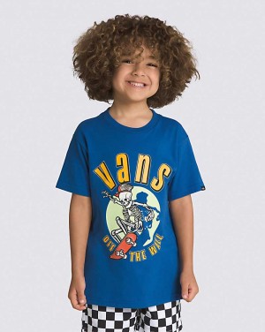 Kids' Vans Little Kids Spotlight Skeleton T-Shirt Blue | USA WMA-275104