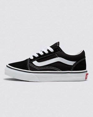 Kids' Vans Old Skool Shoes Black White | USA IAH-473561