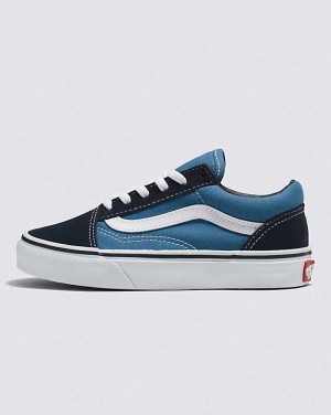 Kids' Vans Old Skool Shoes Navy White | USA RZK-502871