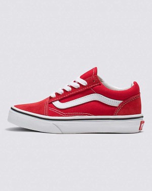 Kids' Vans Old Skool Shoes Red White | USA TDN-912485