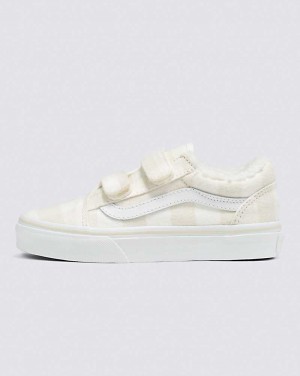 Kids' Vans Old Skool V Sherpa Shoes White | USA TGH-943580