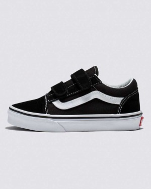 Kids' Vans Old Skool V Shoes Black White | USA TFH-952734