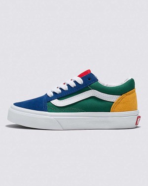 Kids' Vans Old Skool Vans Yacht Club Shoes Blue Green Yellow | USA HYF-937054