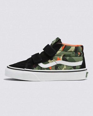 Kids' Vans Sk8-Mid Reissue V Shoes Camo Black | USA FHO-342986