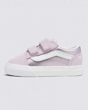 Kids' Vans Toddler Old Skool V Metallic Shoes Lavender | USA HPM-712934