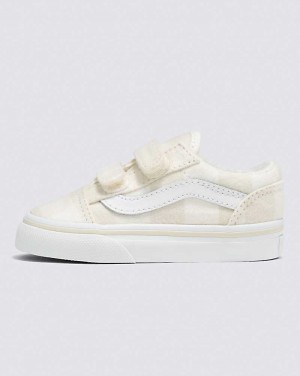 Kids' Vans Toddler Old Skool V Sherpa Shoes White | USA VRS-570813