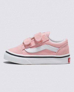 Kids' Vans Toddler Old Skool V Shoes Pink White | USA DBP-372540