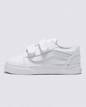 Kids' Vans Toddler Old Skool V Shoes White | USA RLJ-571268