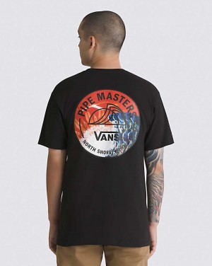 Men's Vans 2023 Pipe Masters Lock Up T-Shirt Black | USA CEI-043658