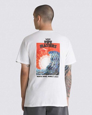 Men's Vans 2023 Pipe Masters Poster T-Shirt White | USA CFT-619023