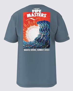 Men's Vans 2023 Pipe Masters Poster T-Shirt Blue | USA ZSX-156894