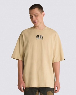 Men's Vans Arched Mid T-Shirt Yellow | USA ALB-394570