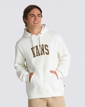 Men's Vans Arched Pullover Hoodie White | USA VIS-830714