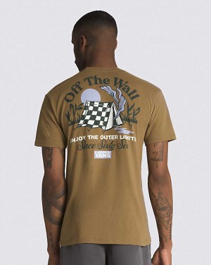 Men's Vans Camp Site T-Shirt Brown | USA JWF-739106