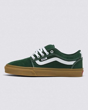 Men's Vans Chukka Low Sidestripe Skate Shoes Dark Green | USA DNK-059742