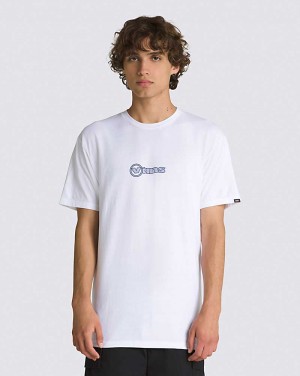 Men's Vans Circle Vans T-Shirt White | USA KHN-703285