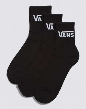 Men's Vans Classic Half Crew Sock Black | USA QPN-837620