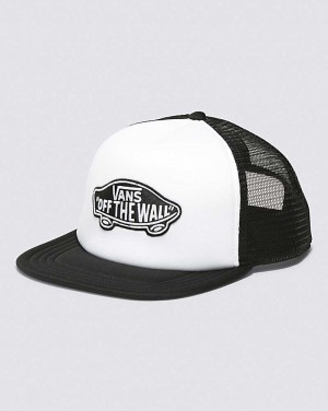 Men's Vans Classic Patch Trucker Hats White Black | USA WQF-645032