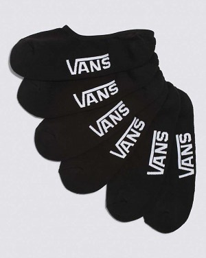 Men's Vans Classic Super No Show 3-Pack Sock Black | USA WSQ-815076