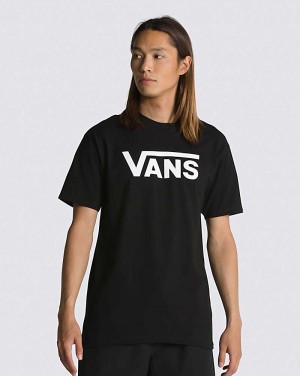 Men's Vans Classic T-Shirt Black White | USA TPF-398602