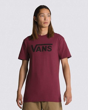 Men's Vans Classic T-Shirt Burgundy | USA BSC-014965