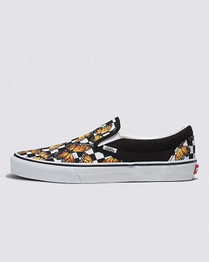 Men's Vans Customs Butterfly Checkerboard Slip-On Shoes Multicolor | USA KOW-457293