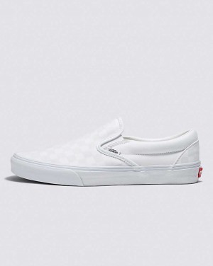 Men's Vans Customs Checkerboard Slip-On Wide Shoes White | USA MHB-725681