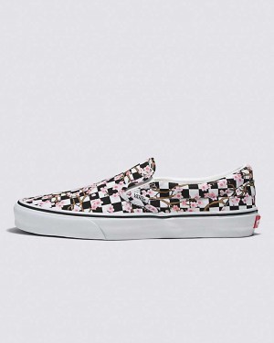 Men's Vans Customs Cherry Blossom Checkerboard Slip-On Shoes Multicolor | USA GPO-087251