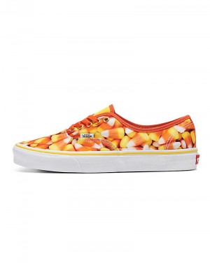 Men's Vans Customs Image Library Candy Corn Authentic Shoes Orange | USA GAB-840759