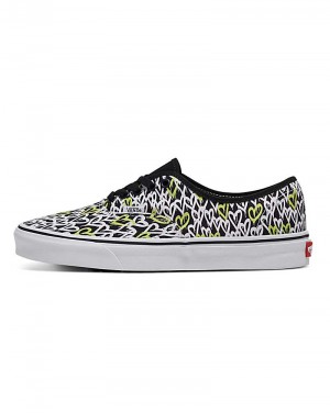 Men's Vans Customs Image Library Graffitti Hearts Authentic Shoes Multicolor | USA AYT-109528