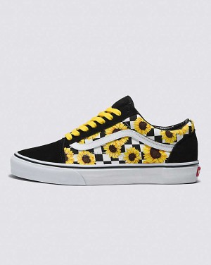 Men's Vans Customs Old Skool Shoes Black Yellow | USA UXM-583976