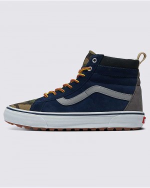 Men's Vans Customs Sk8-Hi MTE-1 Shoes Navy | USA AUL-403862