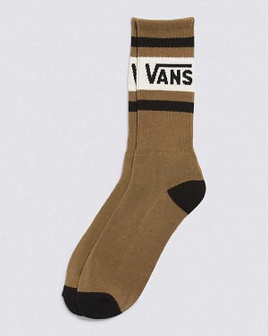 Men's Vans Drop V Crew Sock Brown | USA PCX-891054