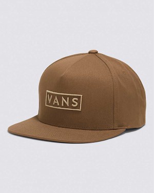 Men's Vans Easy Box Snapback Hats Coffee | USA UWS-692074