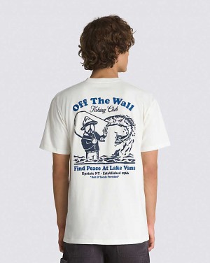 Men's Vans Fishing Club Pocket T-Shirt White | USA UPO-150628