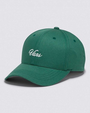 Men's Vans Fresh Script Structured Jockey Hats Green | USA EBR-165908