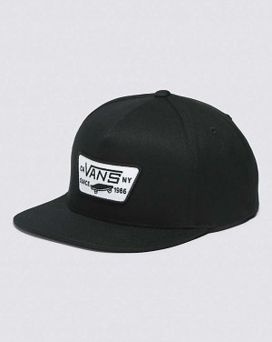 Men's Vans Full Patch Snapback Hats Black | USA BCT-650718