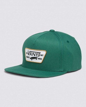 Men's Vans Full Patch Snapback Hats Green | USA EYA-286057