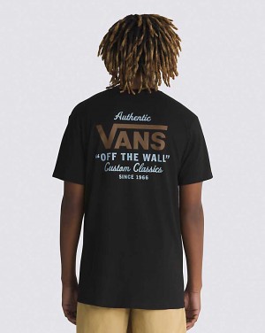 Men's Vans Holder St Classic T-Shirt Black | USA XUM-860497