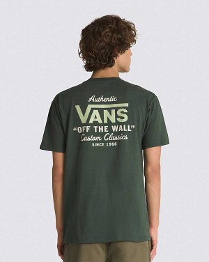 Men's Vans Holder St Classic T-Shirt Green | USA SIV-504679