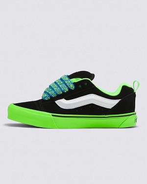 Men's Vans Knu Skool Shoes Black Green | USA FOT-354062