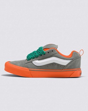 Men's Vans Knu Skool Shoes Grey Orange | USA ERM-934602