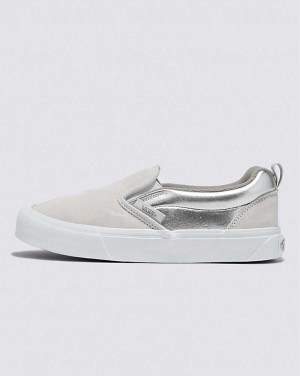 Men's Vans Knu Slip Shoes Silver White | USA CNI-780569