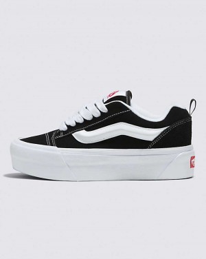 Men's Vans Knu Stack Shoes Black White | USA YRV-968124