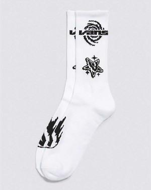 Men's Vans Logo Space Crew Sock White | USA GBV-935612