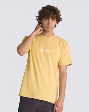 Men's Vans Lower Corecase T-Shirt Yellow | USA YHV-610954